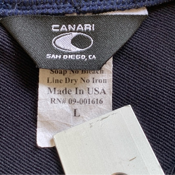 Canari Men’s Large Navy Blue Long Sleeve Cycling Racing Jersey 1/4 Zip USA Made - Picture 6 of 12